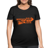 Worship God In Spirit & In Truth Women’s Curvy T-Shirt - black
