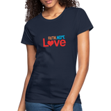 Faith Hope Love Women's Jersey Shirt - navy