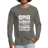 Christian Men's Long Sleeve Shirt (Call) - asphalt gray