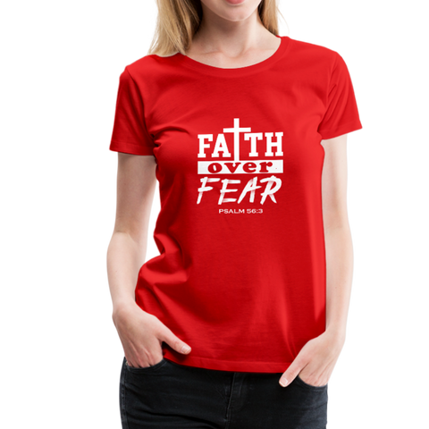 Christian Women’s Shirt (Faith Over Fear) - red