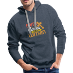 Christian Men’s Premium Hoodie - Faith Comes From Within, Scripture and Quotes Hoodie - heather denim