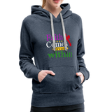 Christian Women’s Premium Hoodie - Faith Comes From Within, Scripture and Quotes Hoodie - heather denim