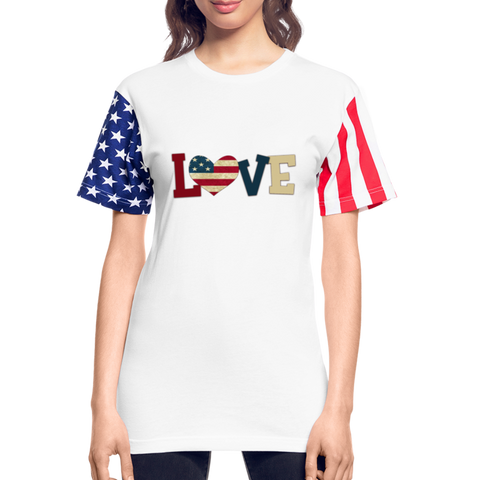 Patriotic Shirt - American Love Stars & Stripes Unisex Tees - white