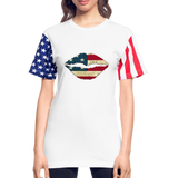 Patriotic Shirt - American Patriotic Lips Stars & Stripes Unisex Tees - white