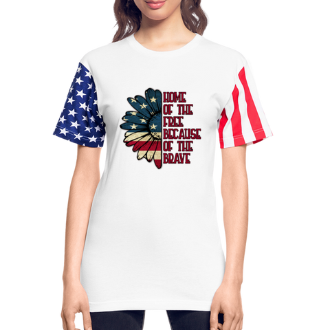 Patriotic Shirt - Home of the Free American Stars & Stripes Unisex Tees - white