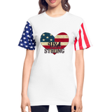 Patriotic Shirt - USA Strong, American Heart Stars & Stripes Unisex Tees - white