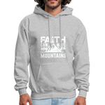 Faith Can Move Mountain Men's Hoodie - Christian Hooded Sweatshirt - heather gray