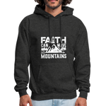 Faith Can Move Mountain Men's Hoodie - Christian Hooded Sweatshirt - charcoal gray