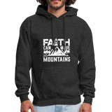 Faith Can Move Mountain Men's Hoodie - Christian Hooded Sweatshirt - charcoal gray