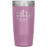 Faith Over Fear 20oz Vacuum Tumbler - Christian Travel Mug - Scripture Tumbler Ideal Gift for Christian Friends & Church Members
